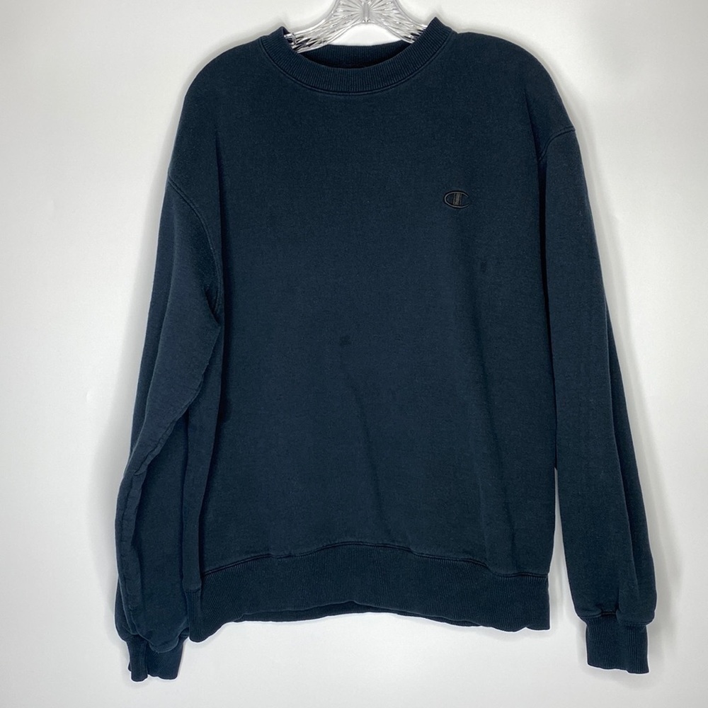 Vintage Champion Eco Authentic Black Crewneck Sweatshirt Large